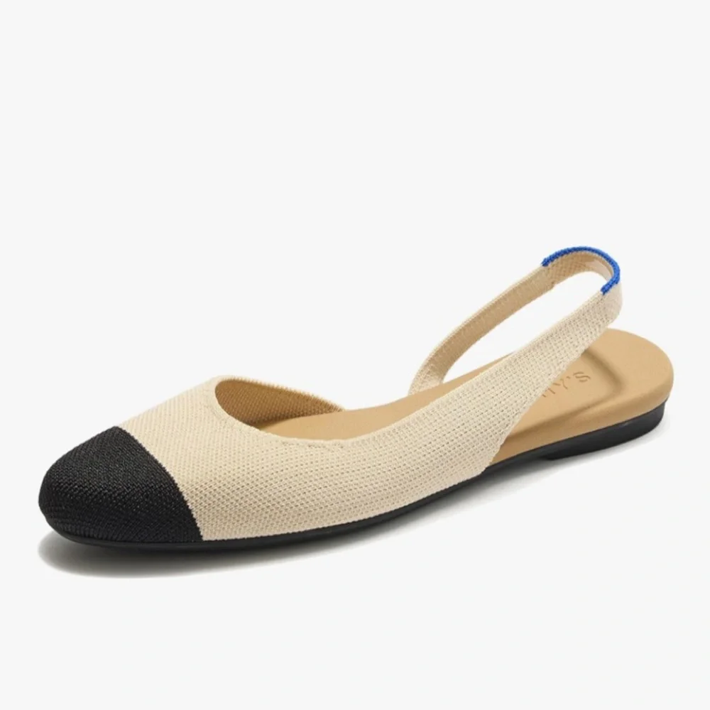 ROTHYS almond slingback flats cap toe 9.5 dressy shoes - Picture 1 of 7